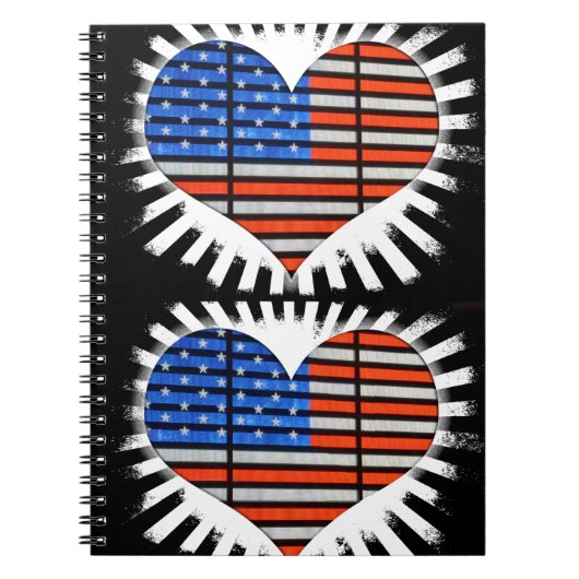 Carnet Drapeau américain Patriot Heart (Devant)