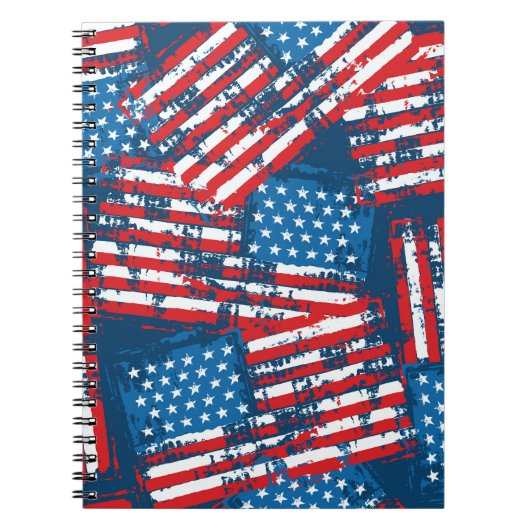 Carnet Drapeau américain peint Motif (Devant)