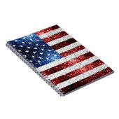 Carnet drapeau américain rouge blanc brillant parties sci (Côté Droit)