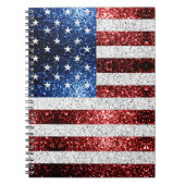 Carnet drapeau américain rouge blanc brillant parties sci (Devant)