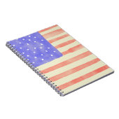 Carnet Drapeau américain rustique aquarelle (Côté Droit)