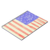 Carnet Drapeau américain rustique aquarelle (Côté gauche)
