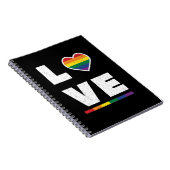 Carnet Drapeau arc-en-ciel de la fierté gay LGBTQ Usé Amo (Côté Droit)