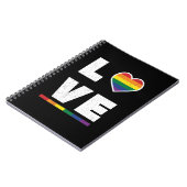 Carnet Drapeau arc-en-ciel de la fierté gay LGBTQ Usé Amo (Côté gauche)