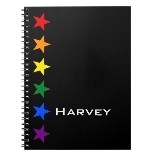 Carnet DRAPEAU ARC-EN-CIEL ÉTOILES + vos idées (Devant)