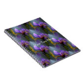 Carnet Drapeau bleu Iris Fleur Nature Motif d'art (Côté Droit)