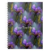 Carnet Drapeau bleu Iris Fleur Nature Motif d'art (Devant)