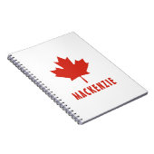 Carnet Drapeau canadien Feuille d'érable rouge Canada Nom (Côté Droit)