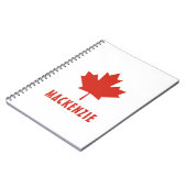 Carnet Drapeau canadien Feuille d'érable rouge Canada Nom (Côté gauche)