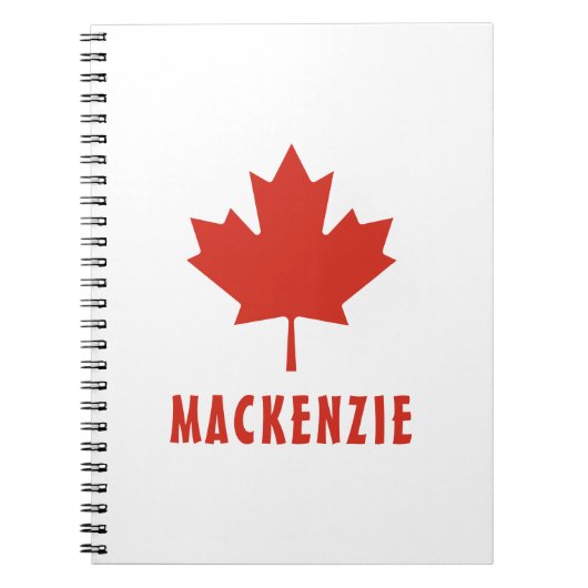 Carnet Drapeau canadien Feuille d'érable rouge Canada Nom (Devant)