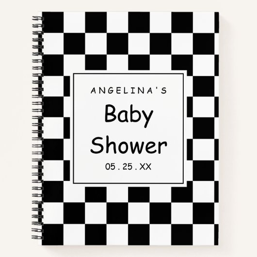 Carnet Drapeau de course noir et blanc (Devant)