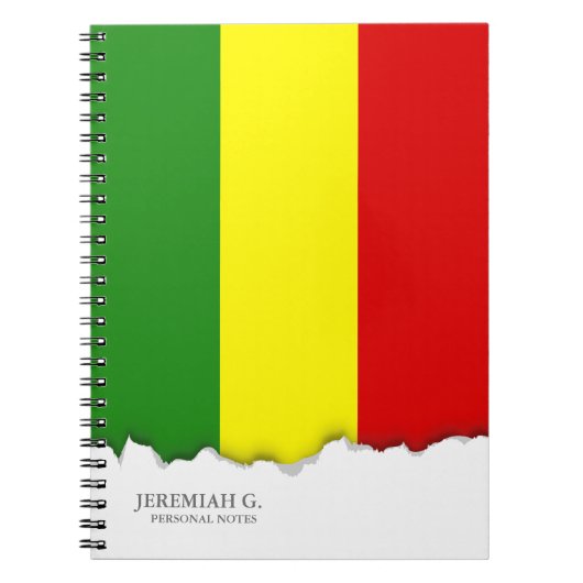 Carnet Drapeau de fierté de Rastafarian (Devant)