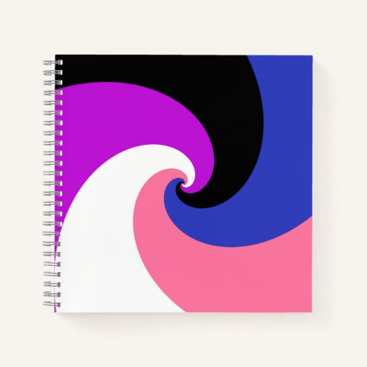 Carnet Drapeau de fierté Genderfluid Abstrait Spirale Boh (Devant)