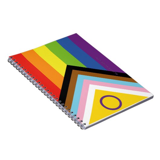 Carnet Drapeau de fierté intersexe de SlipperyJoe's fond (Côté Droit)