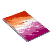 Carnet Drapeau de fierté lesbienne abstrait trippy ondulé (Côté Droit)