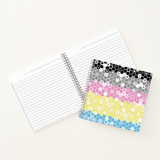 Carnet Drapeau de fierté polygender abstrait géométrique (Intérieur)
