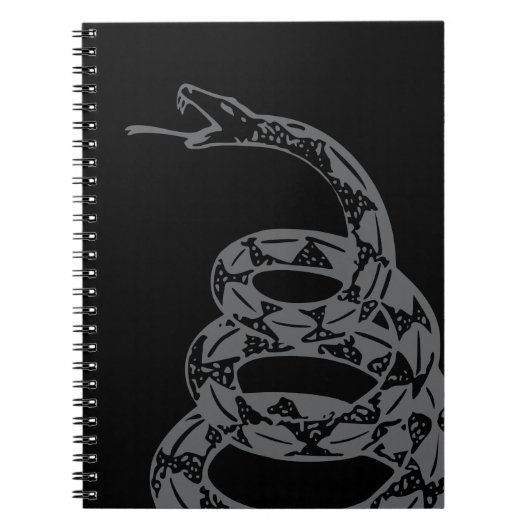 Carnet Drapeau de Gadsden Ne Marchez pas sur Moi Gris (Devant)