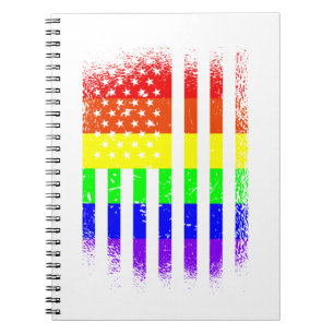 Carnet drapeau de la fierté américaine arc-en-ciel