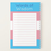 Carnet Drapeau de la fierté transgenre Bleu rose (Verso)