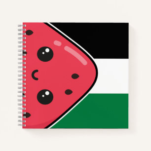 Carnet Drapeau de la Palestine mignonne avec Palestin san