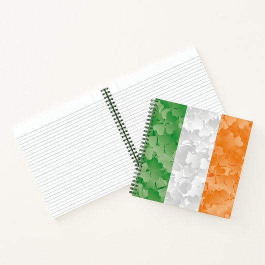 Carnet Drapeau de l'Irlande avec motif shamrock (Intérieur)
