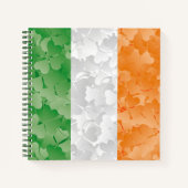 Carnet Drapeau de l'Irlande avec motif shamrock (Devant)