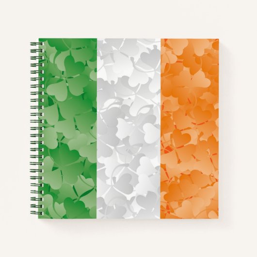 Carnet Drapeau de l'Irlande avec motif shamrock (Devant)