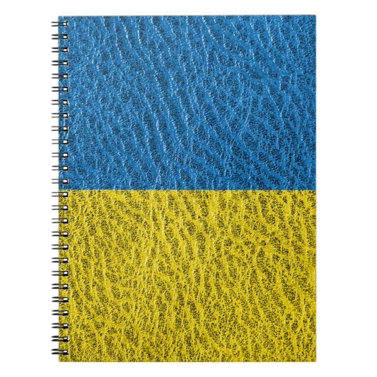 Carnet Drapeau de l'Ukraine sur cuir (Devant)