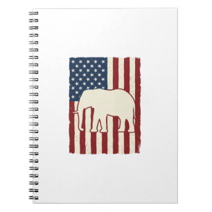 Carnet Drapeau d'éléphant patriotique dessin vectoriel vi