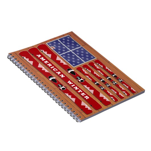 Carnet Drapeau des Etats-Unis avec mur de bois (Côté Droit)
