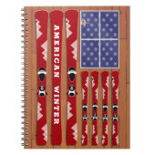 Carnet Drapeau des Etats-Unis avec mur de bois (Devant)