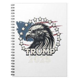 Carnet Drapeau des États-Unis. Le président Donald Trump