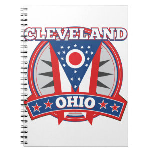 Carnet Drapeau d'État patriotique bleu rouge de Cleveland