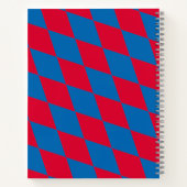 Carnet Drapeau diamant Bavière bleu et rouge (Dos)