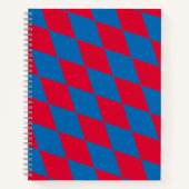 Carnet Drapeau diamant Bavière bleu et rouge (Devant)