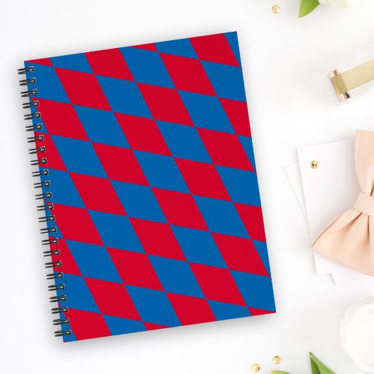 Carnet Drapeau diamant Bavière bleu et rouge
