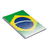 Carnet Drapeau Du Brésil Avec Effet Halftone (Côté Droit)