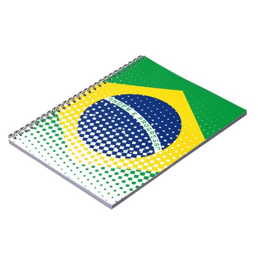 Carnet Drapeau Du Brésil Avec Effet Halftone (Côté gauche)