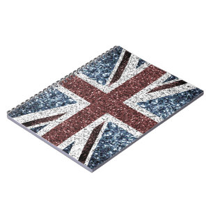 Carnet Drapeau du Royaume-Uni Rustic vintage scintille pa