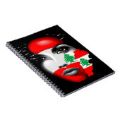 Carnet Drapeau et carte du Liban sur le visage de la fill (Côté Droit)