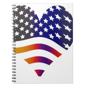 Carnet drapeau etats-unis coeur amour américain honneur t