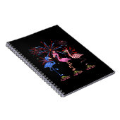 Carnet Drapeau Flamant rose américain pour le 4 juillet (Côté Droit)