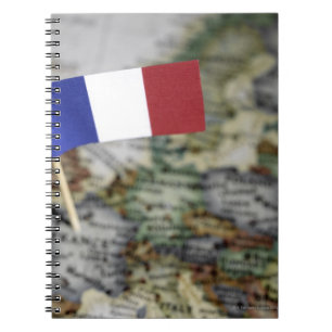 Carnet Drapeau français dans la carte