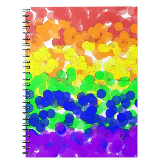 Carnet Drapeau gay pride Bokeh (Devant)