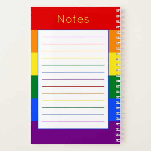 Carnet Drapeau gay pride Slogan mignon Arc-en-ciel rayure (Verso)