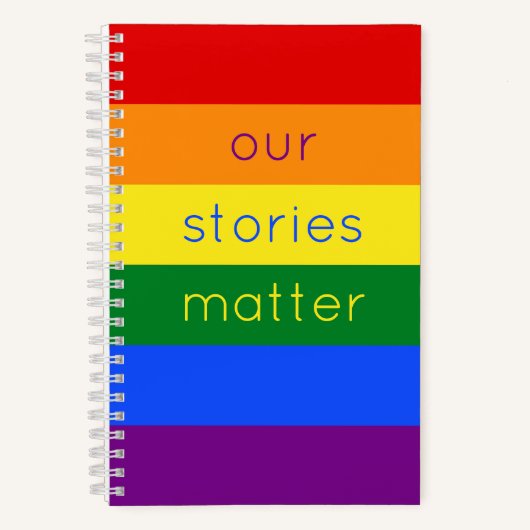 Carnet Drapeau gay pride Slogan mignon Arc-en-ciel rayure (Recto)