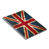 Carnet Drapeau grunge souillé d'Union Jack R-U (Côté Droit)