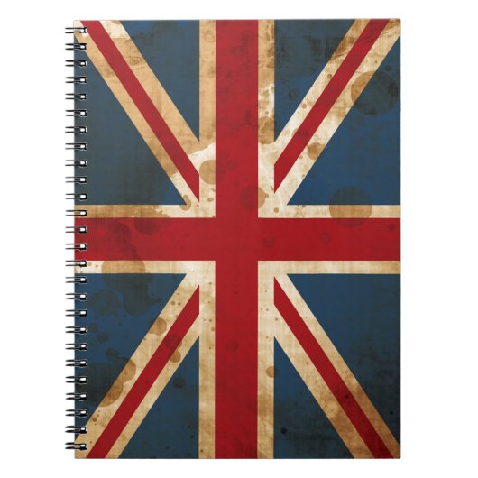 Carnet Drapeau grunge souillé d'Union Jack R-U (Devant)
