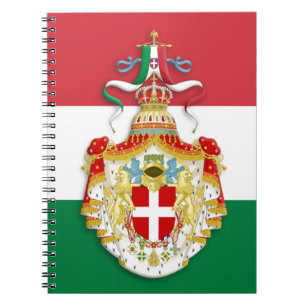 Carnet Drapeau italien avec insigne du Royaume d'Italie
