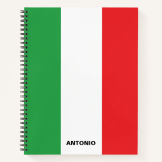 Carnet Drapeau italien simple en gras personnalisé